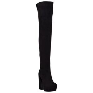 GUESS Womens 6 M Black Cristy High Heel Over The Knee Platform Boots DISPLAY QW5